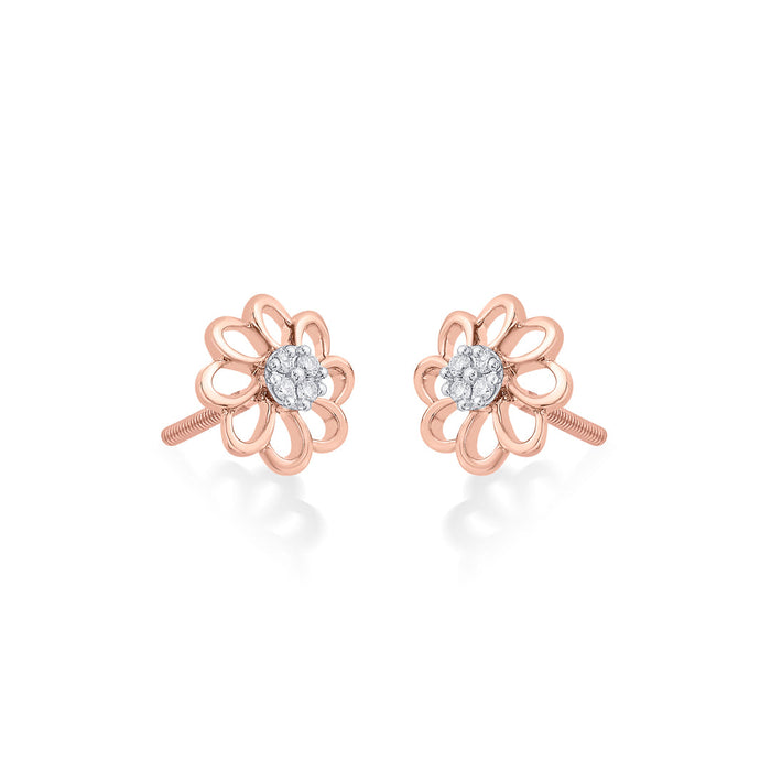 Stellar Petals Diamond Stud Earrings