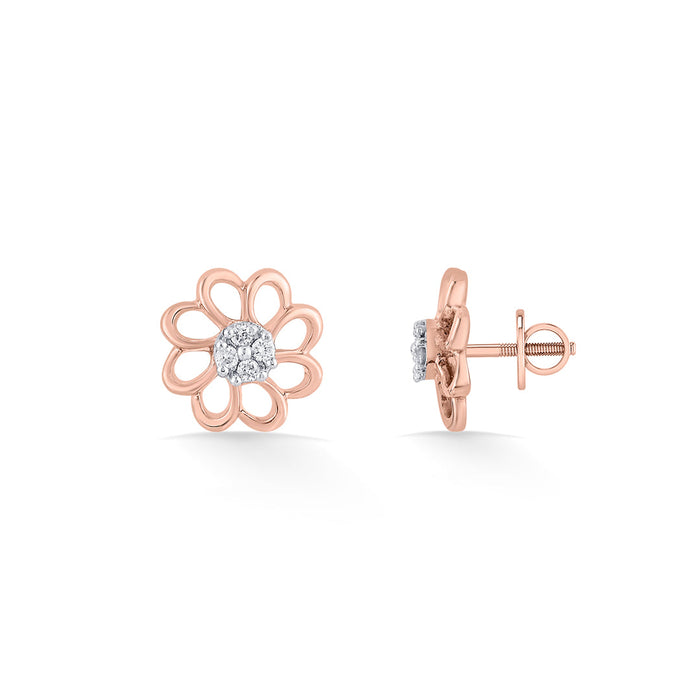 Stellar Petals Diamond Stud Earrings