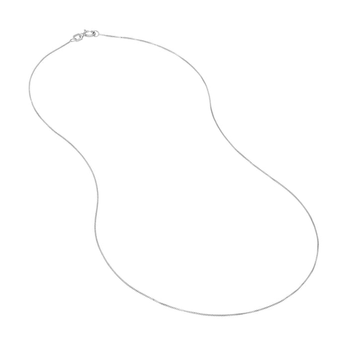 Sterling Silver 0.6mm Box Chain with Spring Ring, 18"