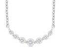STERLING SILVER 1/8CTTW DIA SMILE NECKLACE