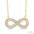 Sterling Silver Gold Vermeil Diamond Infinity Pendant Necklace