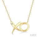 Sterling Silver Gold Vermeil XO Diamond Pendant Necklace