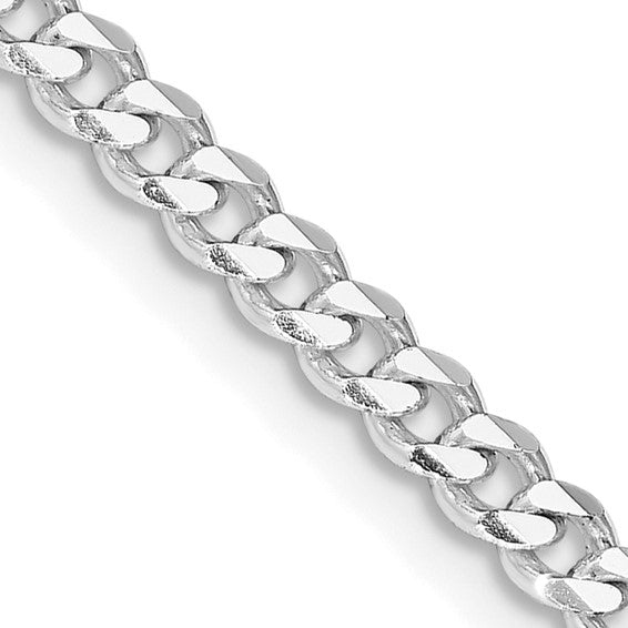 Sterling Silver Rhodium-Plated 3.5MM Curb Chain, 20"