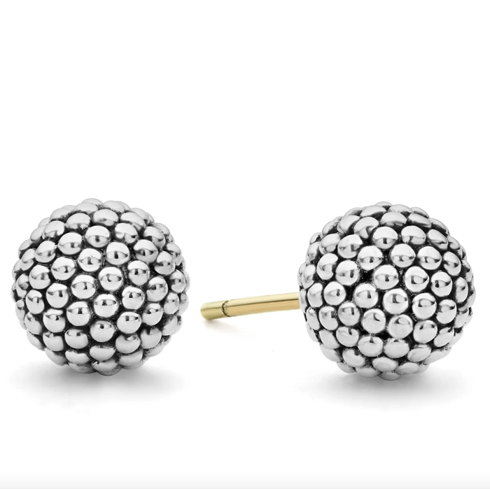 Sterling Silver Signature Caviar Stud Earrings by LAGOS