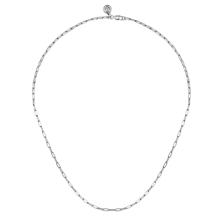 Sterling Silver Solid Paperclip Chain by Gabriel NY