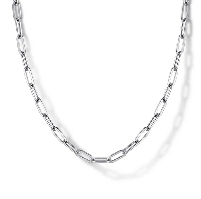 Sterling Silver Solid Paperclip Chain by Gabriel NY