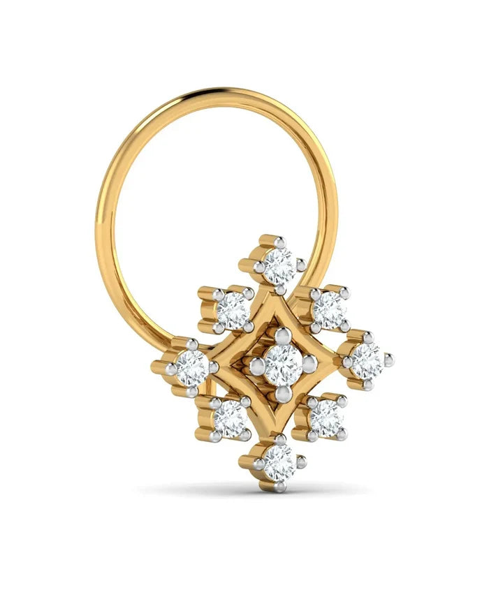Sterling Square Diamond Nosepin