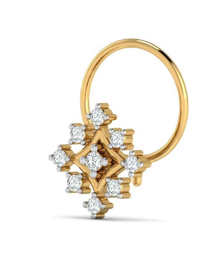 Sterling Square Diamond Nosepin