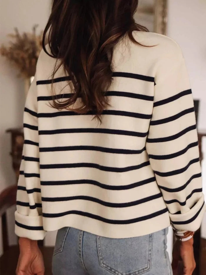 Striped Button - Front Cardigan - The PM Edit