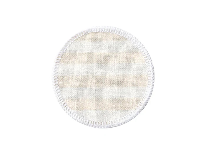 Sublimation Blanks Linen Round Mug Coaster(10*10cm, Beige and Light Yellow Stripe)