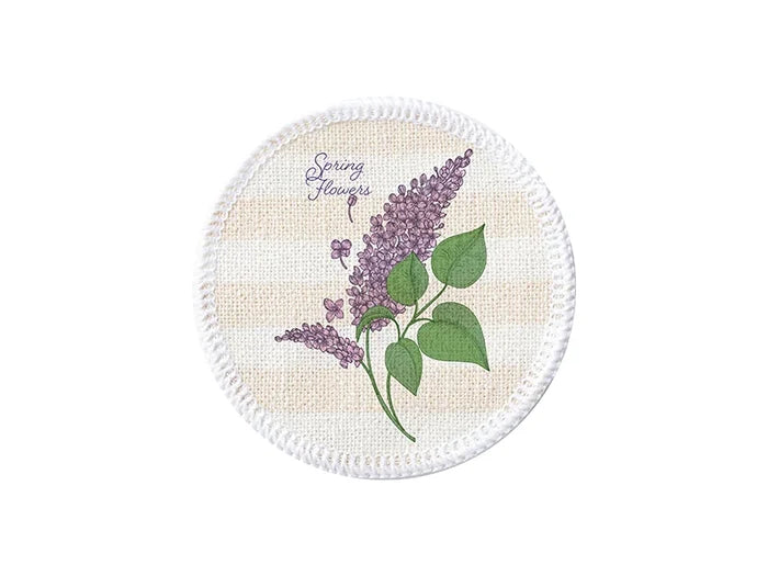 Sublimation Blanks Linen Round Mug Coaster(10*10cm, Beige and Light Yellow Stripe)