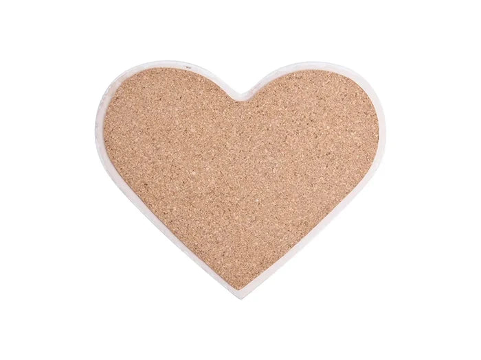 Sublimation Heart Ceramic Coaster w/ Cork