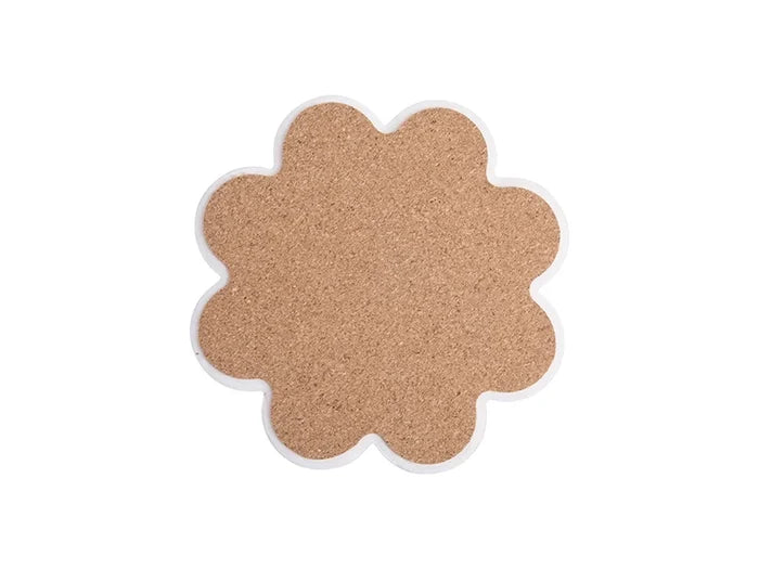 Sublimation Plum-shaped Ceramic Coaster w/ Cork