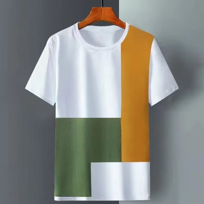 Summer Ice Silk Short Sleeve T-shirt Men