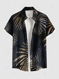 Summer Men's Fashion Trend Stripes Short Sleeve Stand Collar Shirt