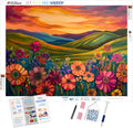 Sunset Over Blossoming Hills