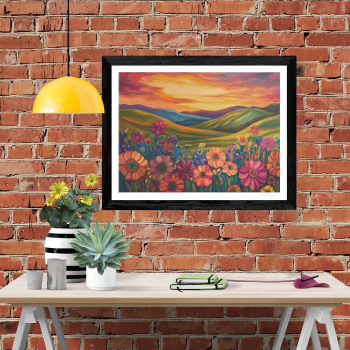 Sunset Over Blossoming Hills