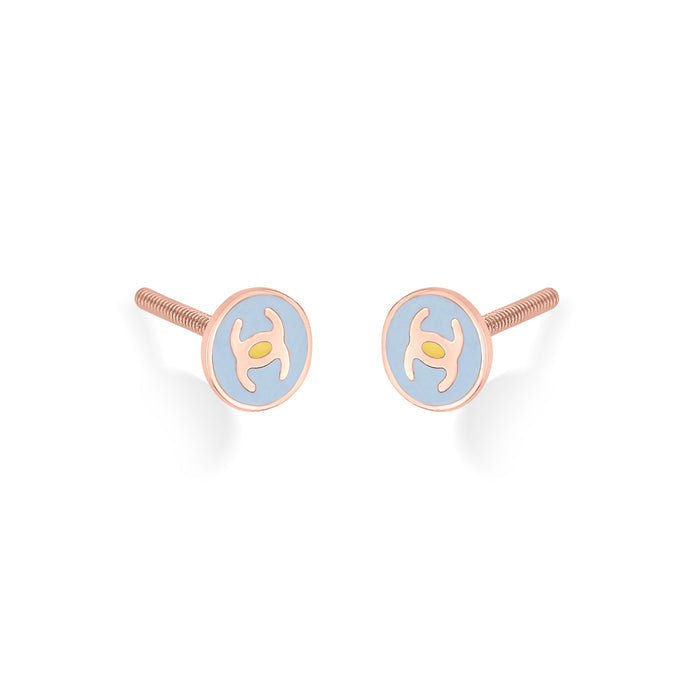 Symbolic Shine Gold Stud Earring For Kids
