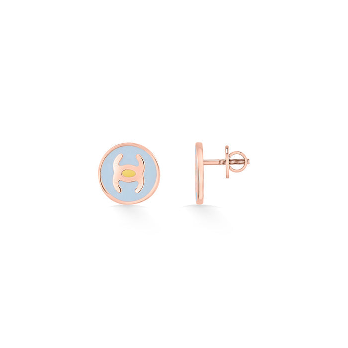 Symbolic Shine Gold Stud Earring For Kids