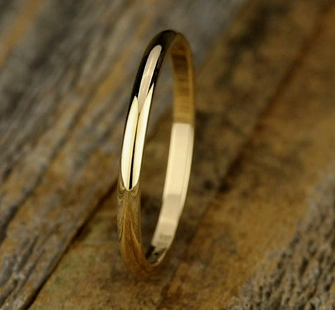 The Harrison 2 mm Men's Domed Polished Finish 10K Yellow Gold Wedding Band