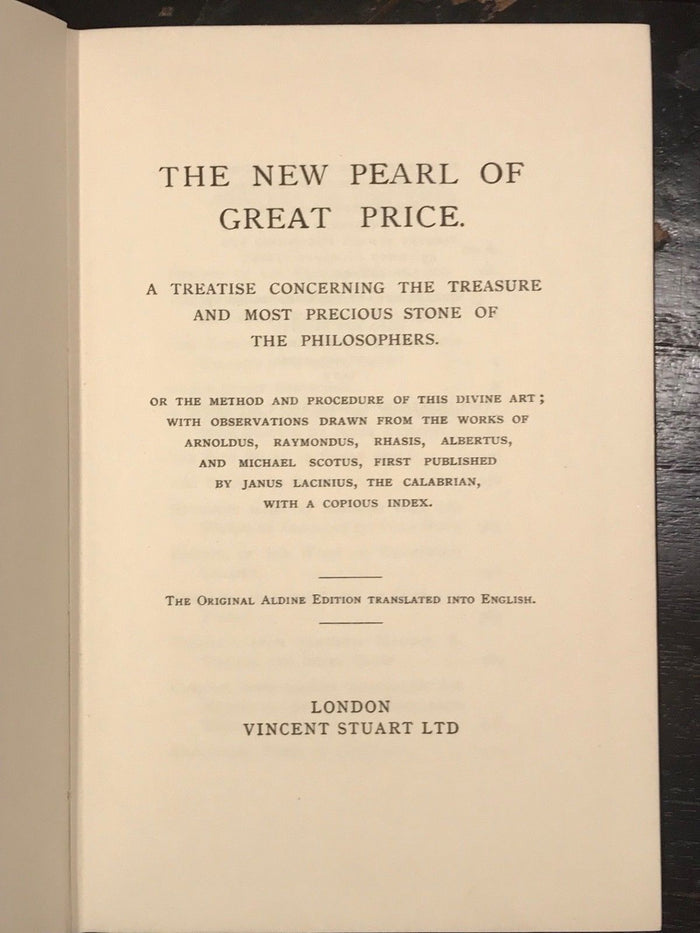 THE NEW PEARL OF GREAT PRICE - Bonus of Ferrara, A.E. Waite, Ltd Ed 1963 ALCHEMY