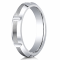 The Stride Satin Cobalt Chrome Men's Wedding Ring Vertical Notches 5mm