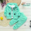 Three-piece Children's Cardigan Jacket With Rabbit Print Cotton Sweatshirt
