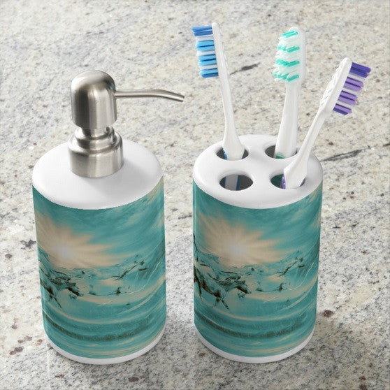 Turquoise Run in Spirit Bathroom Set