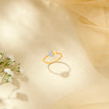 Twin Floral Gold Casual Ring For Women