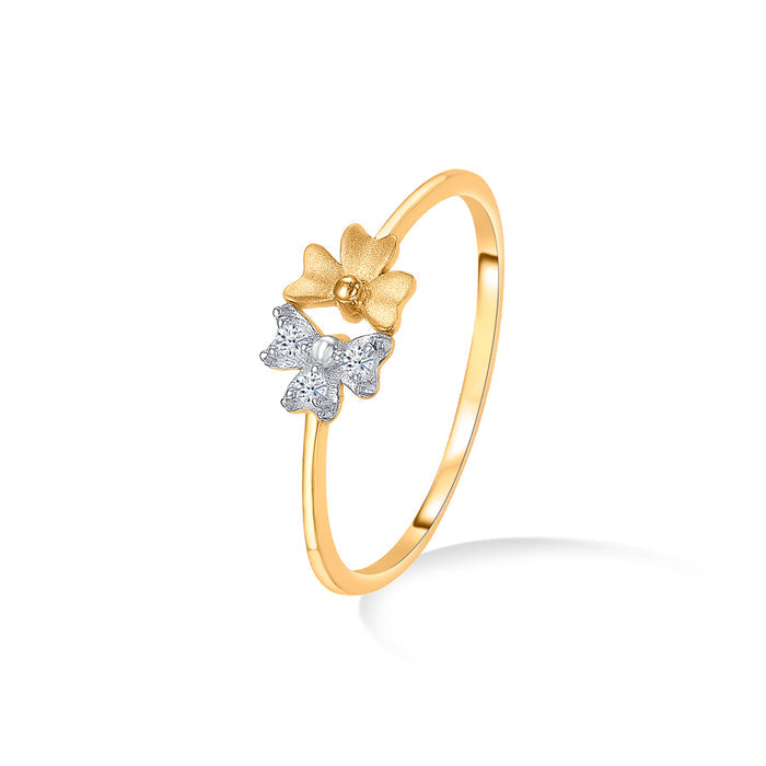 Twin Floral Gold Casual Ring For Women