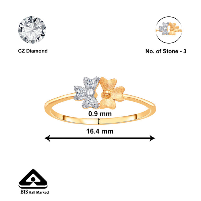 Twin Floral Gold Casual Ring For Women