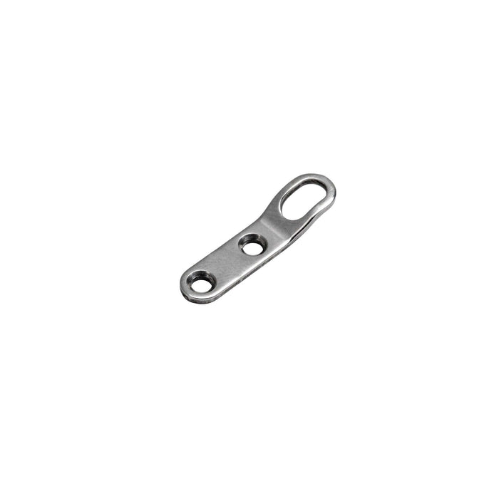 Leatherman two-screw lanyard ring made of stainless steel displayed on a white background.