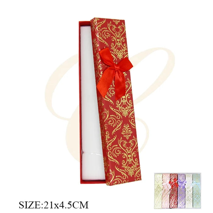 Unbox Elegance: Red & Gold Luxury Presentation Box (21x4.5cm)