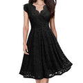 V-neck sleeveless lace dress