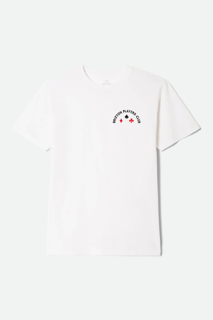 Men's Vanguard Short Sleeve Standard T-Shirt in the color White - Front Product Laydown Image