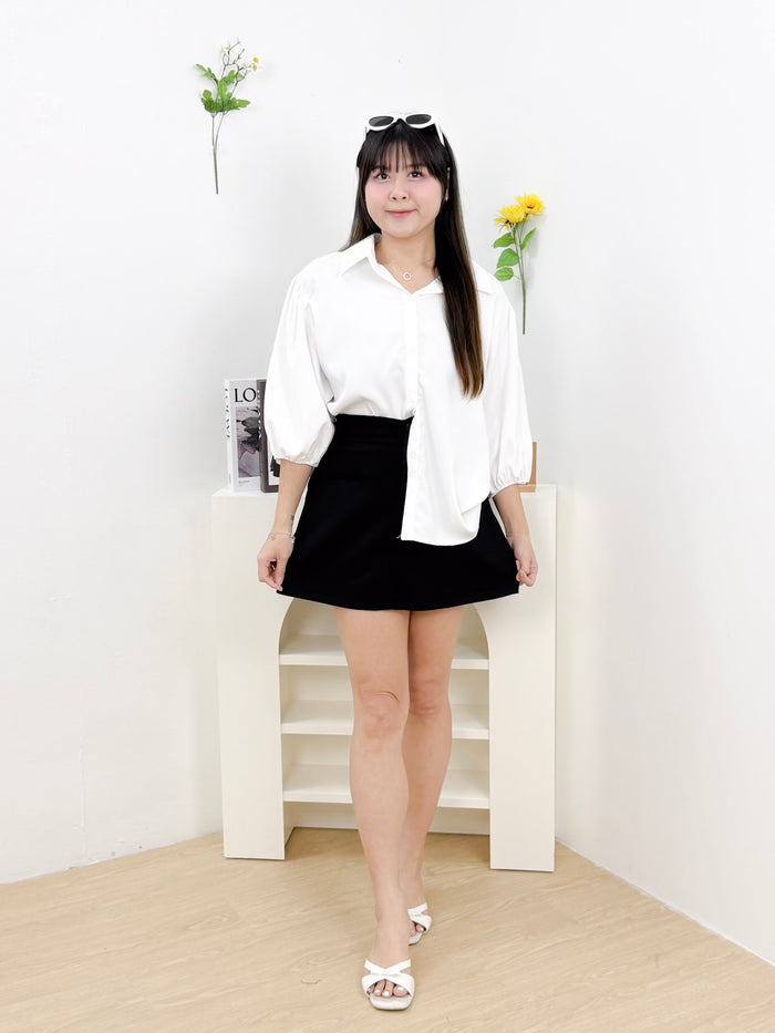 Velaire Button Blouse (White)