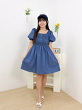 Verlyn Smocked Button Dress (Light Blue)