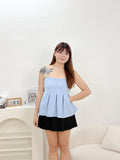 Vick Peplum Top (Blue)