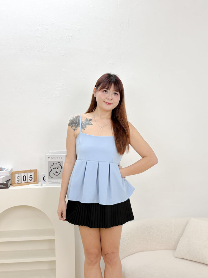 Vick Peplum Top (Blue)