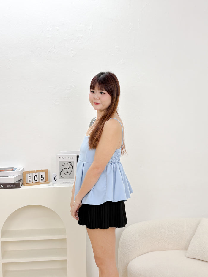 Vick Peplum Top (Blue)