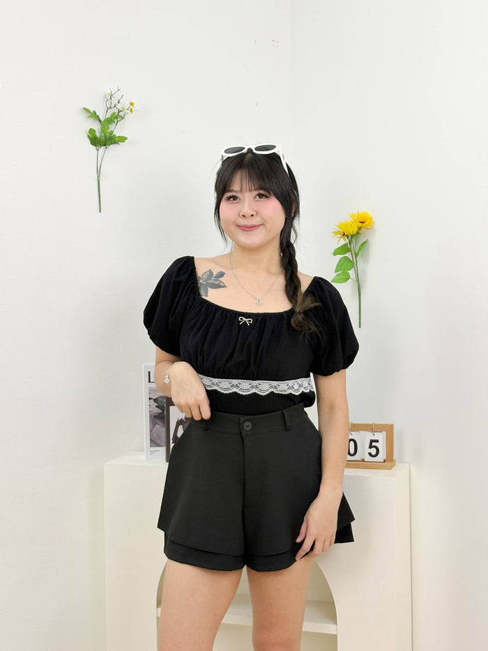 Violette Bow Top (Black)