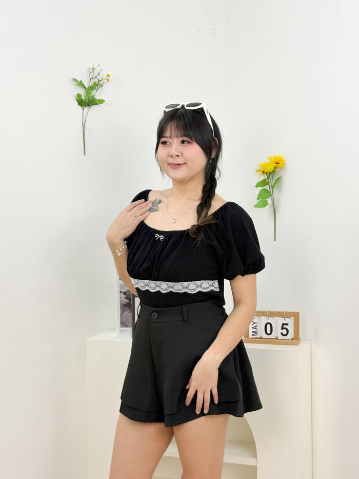 Violette Bow Top (Black)