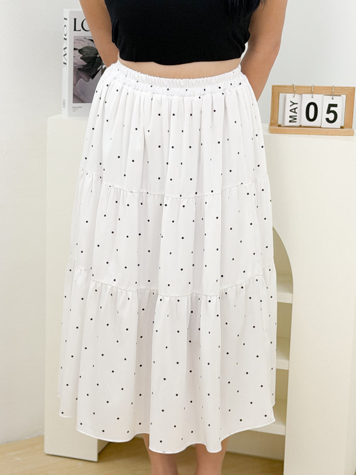 Vivienne Polkadot Skirt (White)