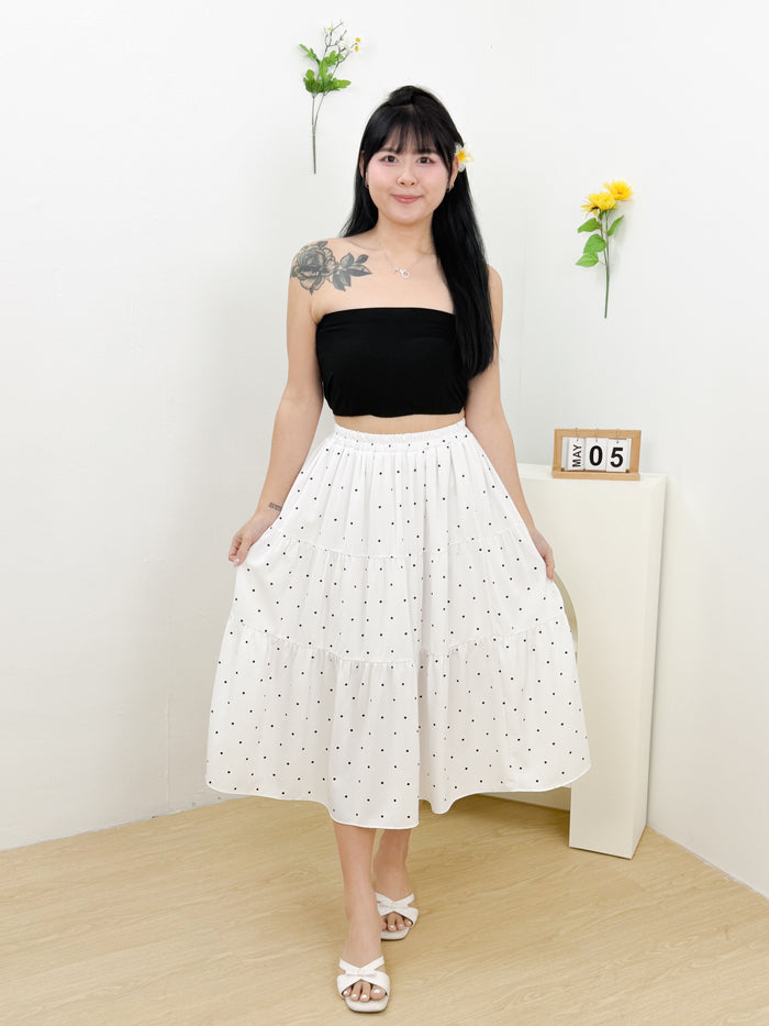 Vivienne Polkadot Skirt (White)