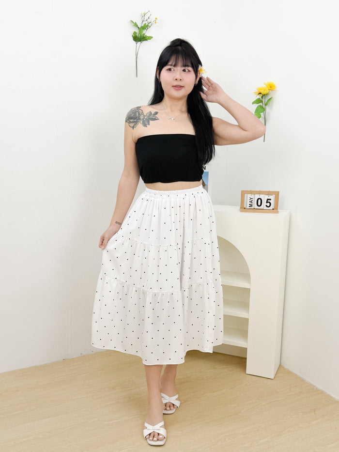 Vivienne Polkadot Skirt (White)