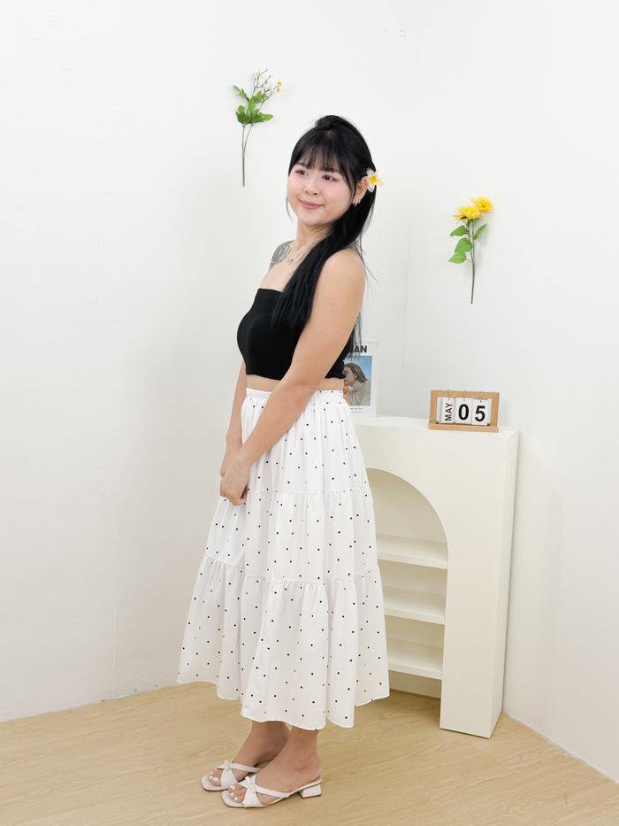 Vivienne Polkadot Skirt (White)