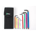 Wera 05022639001 950/9 Hex-Plus Multicolour Long Arm Hex Key Set (Sb Packaging, Textile Pouch), Multi