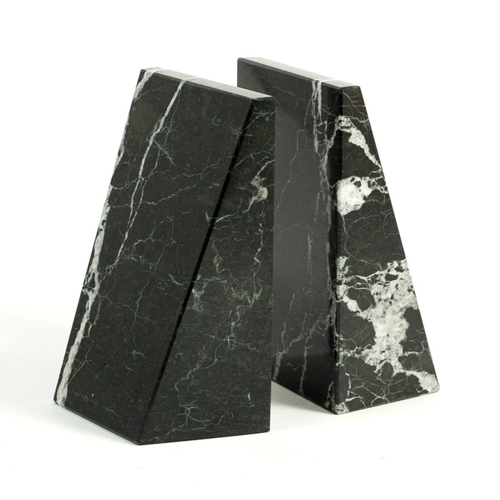 Whitney Marble Bookends, Zebra Black