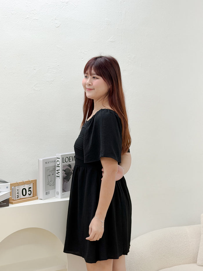 Willow Muse Babydoll Dress  (Black)
