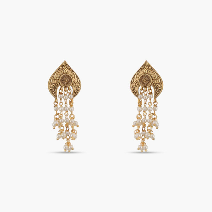Wisteria Antique Pearl Drop Earrings